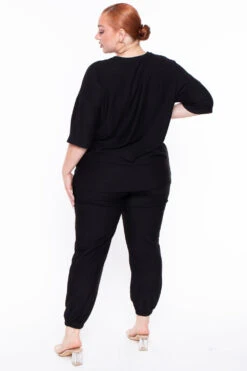 Plus Size Dee Lounge Set- Black -Kitchensuppliesdeal curvy sense matching sets plus size dee lounge set black 29707157340257