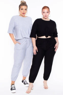 Plus Size Dee Lounge Set- Black -Kitchensuppliesdeal curvy sense matching sets plus size dee lounge set black 29707157700705