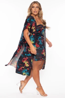 Bluebell Plus Size Dragon Kimono And Dress Set - Black 5 Bluebell Plus Size Dragon Kimono And Dress Set - Black -Kitchensuppliesdeal curvy sense matching sets plus size dragon kimono and dress set black 29703621247073