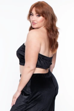 Plus Size Eloise Velour Bandeau & Pant Set - Black 6 Plus Size Eloise Velour Bandeau & Pant Set - Black -Kitchensuppliesdeal curvy sense matching sets plus size eloise velour bandeau pant set black 29703471759457