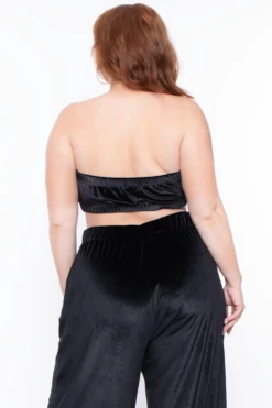 Plus Size Eloise Velour Bandeau & Pant Set - Black 7 Plus Size Eloise Velour Bandeau & Pant Set - Black -Kitchensuppliesdeal curvy sense matching sets plus size eloise velour bandeau pant set black 29705817194593