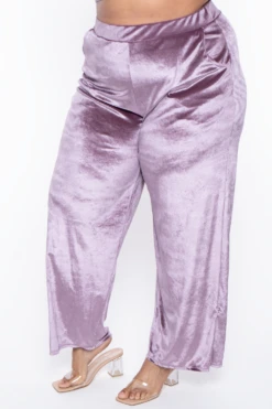 Plus Size Eloise Velour Bandeau & Pant Set - Mauve -Kitchensuppliesdeal curvy sense matching sets plus size eloise velour bandeau pant set mauve 29703477100641