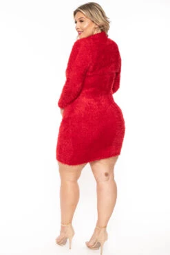 Plus Size Fuzzy Matching Set - Red 4 Plus Size Fuzzy Matching Set - Red -Kitchensuppliesdeal curvy sense matching sets plus size fuzzy matching set red 30406565429345