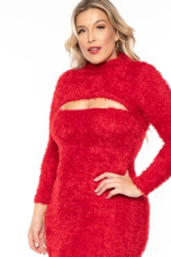 Plus Size Fuzzy Matching Set - Red 5 Plus Size Fuzzy Matching Set - Red -Kitchensuppliesdeal curvy sense matching sets plus size fuzzy matching set red 30406565658721
