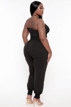 Plus Size Ginara Matching Jogger Set - Black -Kitchensuppliesdeal curvy sense matching sets plus size ginara matching jogger set black 32183485890657