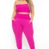 Plus Size Ginara Matching Jogger Set - Hot Pink -Kitchensuppliesdeal curvy sense matching sets plus size ginara matching jogger set hot pink 31780515676257