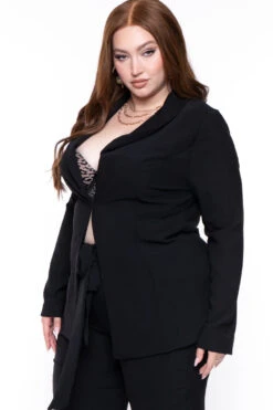 Plus Size HBIC Pant Suit - Black -Kitchensuppliesdeal curvy sense matching sets plus size hbic pant suit black 31638864167009