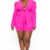 Plus Size HBIC Short Suit - Hot Pink -Kitchensuppliesdeal curvy sense matching sets plus size hbic short suit hot pink 31920009248865