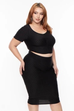Plus Size Isla Textured Matching Set - Black 4 Plus Size Isla Textured Matching Set - Black -Kitchensuppliesdeal curvy sense matching sets plus size isla textured matching set black 29587698581601