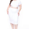 Plus Size Jane Crop Top And Skirt Matching Set- White 2 Plus Size Jane Crop Top And Skirt Matching Set- White -Kitchensuppliesdeal curvy sense matching sets plus size jane crop top and skirt matching set white 29448008761441