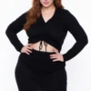 Solid Plus Size Kika Crop Top & Skirt Set - Black 1 Solid Plus Size Kika Crop Top & Skirt Set - Black -Kitchensuppliesdeal curvy sense matching sets plus size kika crop top skirt set black 29587044925537
