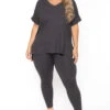 Plus Size Lexa Tee And Legging Pant Set - Grey 2 Plus Size Lexa Tee And Legging Pant Set - Grey -Kitchensuppliesdeal curvy sense matching sets plus size lexa tee and legging pant set grey 30026069737569