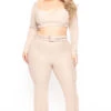 Plus Size Myla 2PC Cropped Matching Set - Khaki 2 Plus Size Myla 2PC Cropped Matching Set - Khaki -Kitchensuppliesdeal curvy sense matching sets plus size myla 2pc cropped matching set khaki 31475388678241