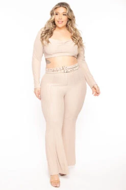 Plus Size Myla 2PC Cropped Matching Set - Khaki 6 Plus Size Myla 2PC Cropped Matching Set - Khaki -Kitchensuppliesdeal curvy sense matching sets plus size myla 2pc cropped matching set khaki 31475388940385