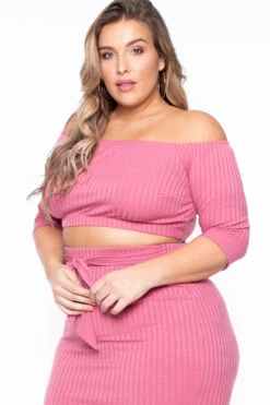 Plus Size Off The Shoulder Matching Set - Mauve 6 Plus Size Off The Shoulder Matching Set - Mauve -Kitchensuppliesdeal curvy sense matching sets plus size off the shoulder matching set mauve 29440225673313