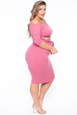 Plus Size Off The Shoulder Matching Set - Mauve 5 Plus Size Off The Shoulder Matching Set - Mauve -Kitchensuppliesdeal curvy sense matching sets plus size off the shoulder matching set mauve 29447670792289