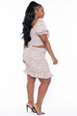 Plus Size Primrose Matching Skirt Set - Blue 6 Plus Size Primrose Matching Skirt Set - Blue -Kitchensuppliesdeal curvy sense matching sets plus size primrose matching skirt set blue 29264049078369