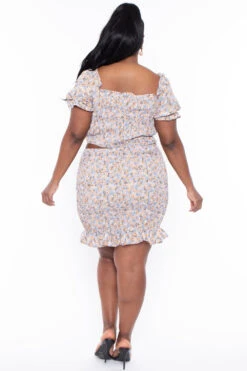 Plus Size Primrose Matching Skirt Set - Blue 7 Plus Size Primrose Matching Skirt Set - Blue -Kitchensuppliesdeal curvy sense matching sets plus size primrose matching skirt set blue 29264049504353