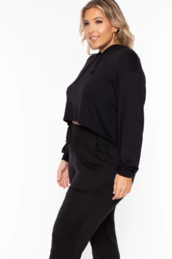 Plus Size Rachel Hoodie & Jogger Set - Black -Kitchensuppliesdeal curvy sense matching sets plus size rachel hoodie jogger set black 29258070229089