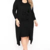 Plus Size Shayla 2PC Cardigan And Dress - Black -Kitchensuppliesdeal curvy sense matching sets plus size shayla 2pc cardigan and dress black 31726472986721