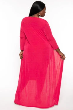 Plus Size Shelly 2PC Duster And Tube Dress - Fuchsia 6 Plus Size Shelly 2PC Duster And Tube Dress - Fuchsia -Kitchensuppliesdeal curvy sense matching sets plus size shelly 2pc duster and tube dress fuchsia 31901152182369