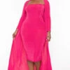 Plus Size Shelly 2PC Duster And Tube Dress - Fuchsia 2 Plus Size Shelly 2PC Duster And Tube Dress - Fuchsia -Kitchensuppliesdeal curvy sense matching sets plus size shelly 2pc duster and tube dress fuchsia 31903618859105