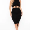 Plus Size Sora Crop Top & Skirt Set - Black 1 Plus Size Sora Crop Top & Skirt Set - Black -Kitchensuppliesdeal curvy sense matching sets plus size sora crop top skirt set black 29254005784673
