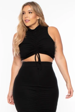 Plus Size Sora Crop Top & Skirt Set - Black 5 Plus Size Sora Crop Top & Skirt Set - Black -Kitchensuppliesdeal curvy sense matching sets plus size sora crop top skirt set black 29254006538337
