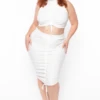 Plus Size Sora Crop Top & Skirt Set - Ivory -Kitchensuppliesdeal curvy sense matching sets plus size sora crop top skirt set ivory 29254007095393