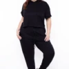 Plus Size Stelle Crop Hoodie & Joggers Set - Black 1 Plus Size Stelle Crop Hoodie & Joggers Set - Black -Kitchensuppliesdeal curvy sense matching sets plus size stelle crop hoodie joggers set black 29254342279265