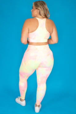 Plus Size Terri Tie Dye Legging Set - Neon Pink -Kitchensuppliesdeal curvy sense matching sets plus size terri tie dye legging set neon pink 29593054052449