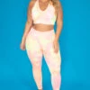 Plus Size Terri Tie Dye Legging Set - Neon Pink -Kitchensuppliesdeal curvy sense matching sets plus size terri tie dye legging set neon pink 29593054117985