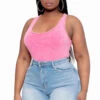 Plus Size Acid Wash Racerback Tank Bodysuit - Hot Pink -Kitchensuppliesdeal curvy sense tops plus size acid wash racerback tank bodysuit hot pink 31844597334113