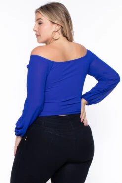 Bluebell Plus Size Aryana Cross Over Top - Royal Blue -Kitchensuppliesdeal curvy sense tops plus size aryana cross over top royal blue 29266244468833