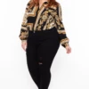 Solid Plus Size Baroque Print Top - Black -Kitchensuppliesdeal curvy sense tops plus size baroque print top black 29883122221153