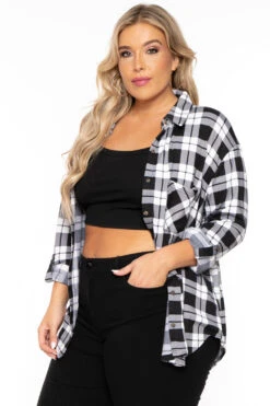 Ambiance Plus Size Blake Button Top- Black 4 Ambiance Plus Size Blake Button Top- Black -Kitchensuppliesdeal curvy sense tops plus size blake button top black 30158153285729