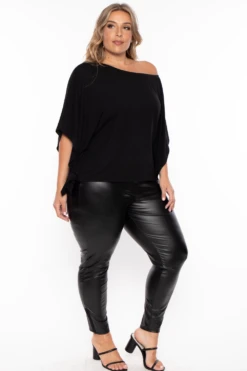 Plus Size Off The Shoulder Top - Black -Kitchensuppliesdeal curvy sense tops plus size off the shoulder top black 29883845476449