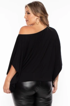 Plus Size Off The Shoulder Top - Black -Kitchensuppliesdeal curvy sense tops plus size off the shoulder top black 29883845738593
