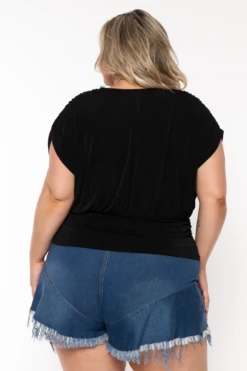 Plus Size Oveta Ruched Dolman Blouse -Black -Kitchensuppliesdeal curvy sense tops plus size oveta ruched dolman blouse black 32279190831201